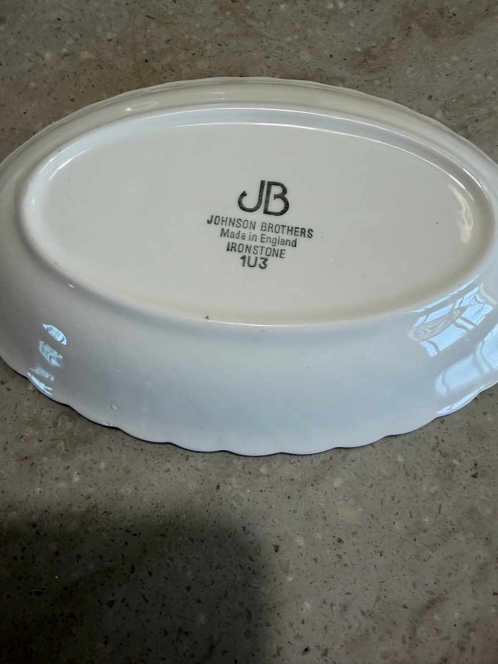 Vintage Johnson Brothers White Ironstone Gravy Boat with Underplate - Picture 5 of 10